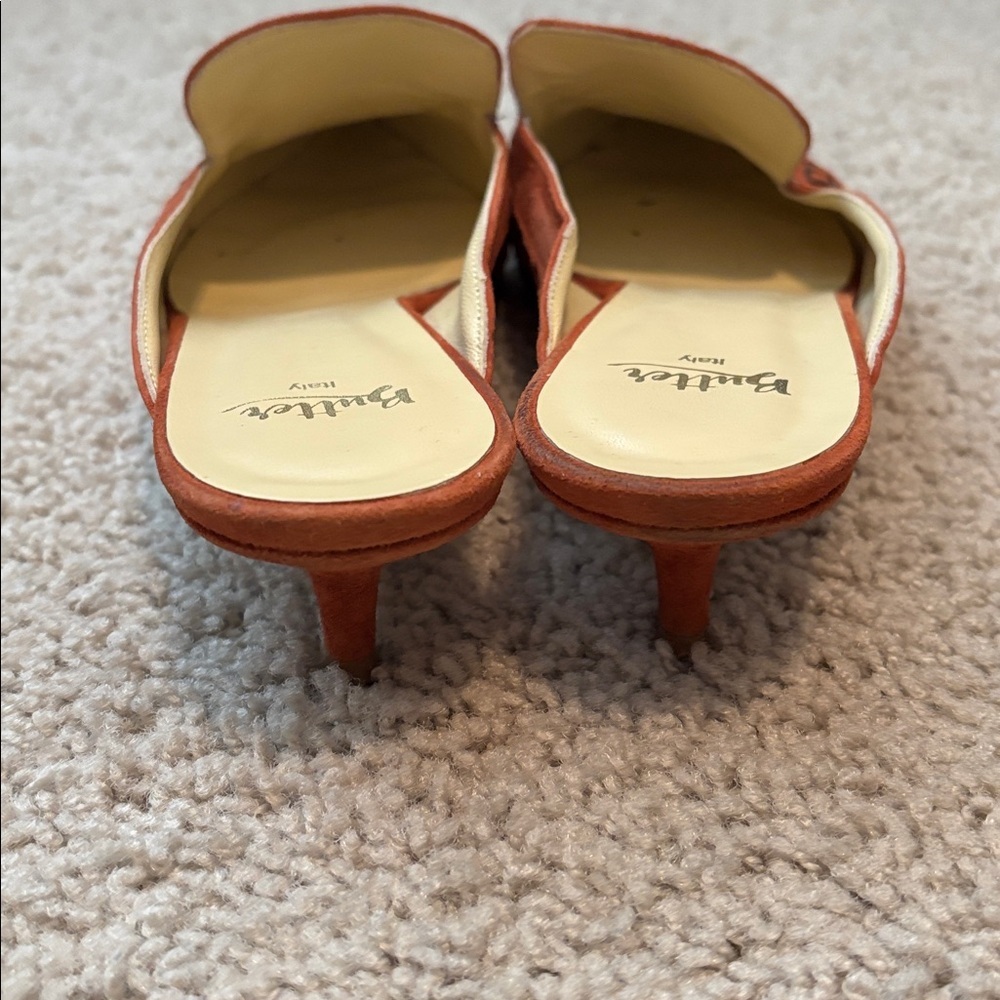 Butter Italy Suede Mules. Made In Italy. Coral Color - Picture 4 of 4